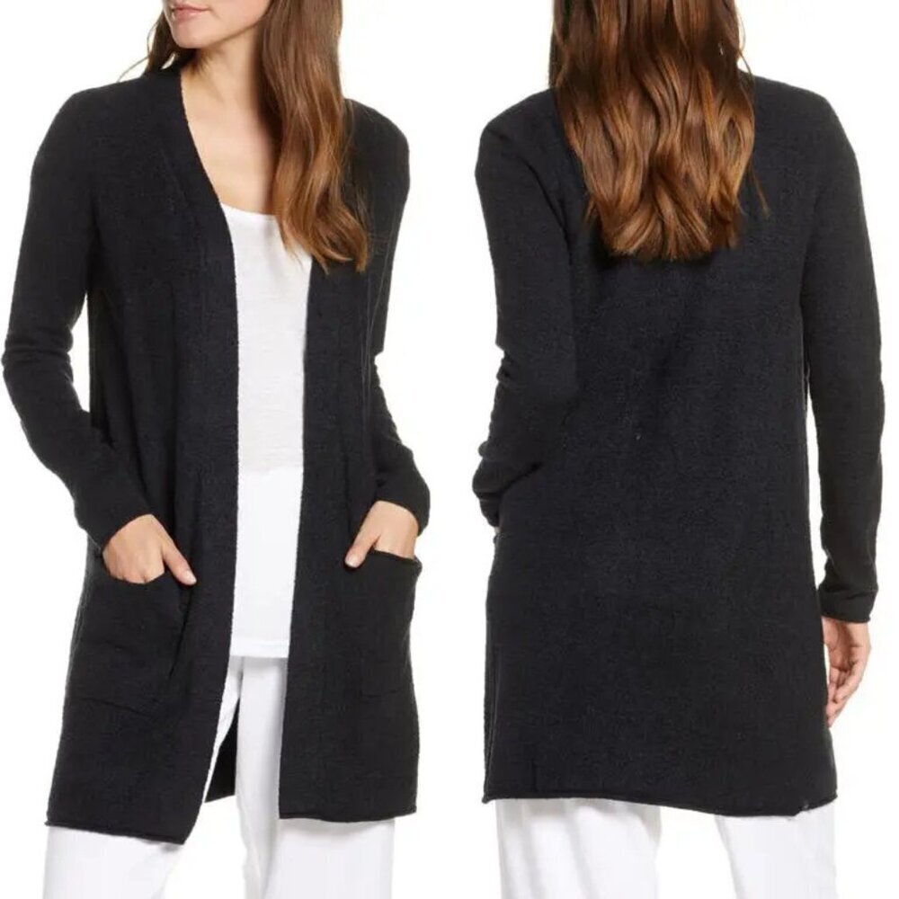Barefoot Dreams Cozy Chic Long Cardigan Sweater In Black - 47059